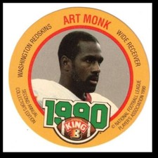 1990 King B Discs ART MONK #19 Washington Redskins HOF Oddball Food Issue