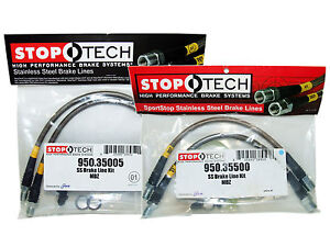 Stoptech Stainless Steel Braided Brake Lines (Front & Rear Set / 35005+35500)