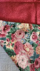 Cortina de tela de corteza vintage años 40 50 2 paneles forrada de chintz floral 26x46 - Imagen 1 de 19