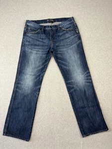 Silver Nash Jeans Herren 36x32 Blau Denim Straight Leg Stretch Whiskering - Bild 1 von 13