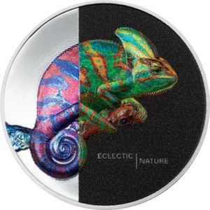 Cook Islands 2023 5$ CHAMELEON Eclectic Nature 1 Oz moneda de plata - Imagen 1 de 5