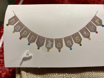 Guirnalda de Pascua con letras bordadas Pom Pom decoración tela pancarta botín 6 pies Foto 1 de 4