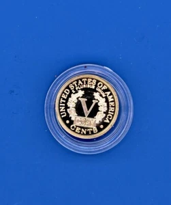 1863 .05 CENT COIN TURNED INTO A $5 GOLD PLATED COIN UNC COLLECTORS ITEM - Picture 1 of 2