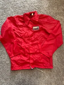 Pla-Jac By Dunbrooke Mens Windbreaker Jacket Red Button Ford Motorcraft Logo S - Picture 1 of 6