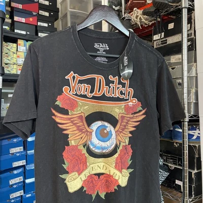 Sz Medium - Von Dutch Graphic Tee Winged Eye Print Embroidered Logo Brand New - Image 1 of 4