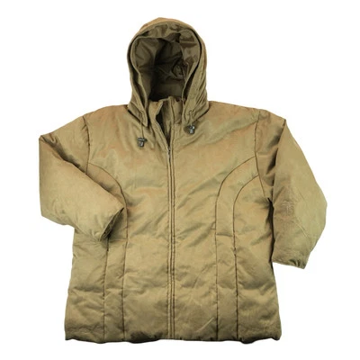 Cabelas Premier Northern Goose Down Womens 2XL Brown Suede Hooded Puffer Jacket - Image 1 of 4