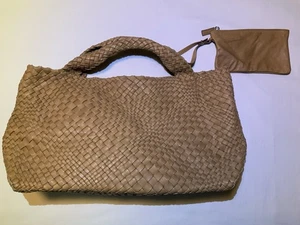 Falor hellbraun geflochtenes Leder Beuteltasche Tasche Handtasche Made in Italy 7349RO - Bild 1 von 10