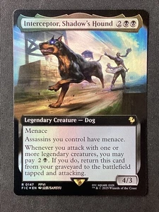 MTG FINAL FANTASY #147 Interceptor, Shadow's Hound (arte extendido) lámina casi nueva - Imagen 1 de 2