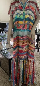 NEU JOHNNY WAS SEIDE PATCHWORK KAFTAN KLEID MAXI SLIP BOHO XXL 2XL 1X SELTEN $ 398 - Bild 1 von 17