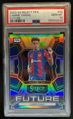 Select FIFA Lamine Yamal Future RC 2023 Silver Prizm #22 Barcelona PSA 10 Foto 1 de 2