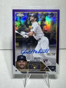 2023 Topps Chrome Update Garret Mitchell /250 Purple Refractor On /250 Brewers - Picture 1 of 2