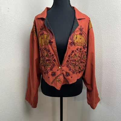 Cross Culture Tapestry Jacket Blazer Women's Large Boho Embroidered Fall Artsy - Image 1 of 4