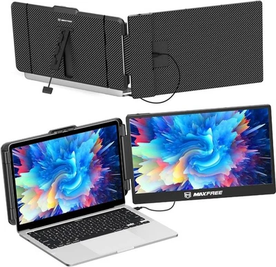 MAXFREE S1 Portable 14" Triple Monitor Laptop Screen Extender - FHD 1080P / 16:9 - Image 1 of 4