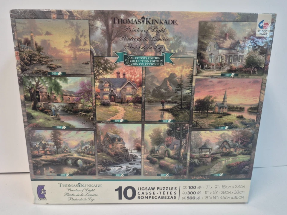 Ceaco Thomas Kinkade Collector's Edition With 10 Jigsaw Puzzles