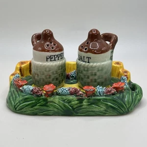 Salt & Pepper Jug Set with Tray - Japan 5 x 3" - Picture 1 of 9
