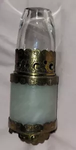 Beautiful Chinese Opium Oil Lamp Jade, Jadite? & Brass Nice Vintage Piece - Picture 1 of 9
