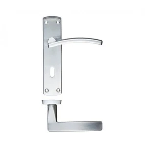 Toledo Lever Door Handles on Lock Backplate Zoo Hardware Satin Chrome - Picture 1 of 3