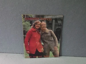 SWEATER TRENDS Vintage 1974 CROCHET KNIT PATTERNS CARDIGANS TWIN SET PULLOVER - Picture 1 of 6