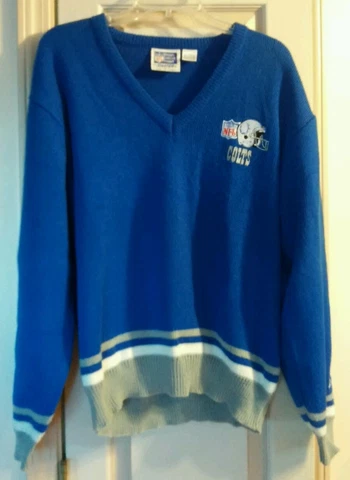 Vintage Indianapolis Colts Starter Knit Coach's Sweater Mens Size Large Cover