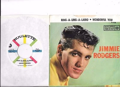 JIMMIE RODGERS * 45 * Ring-A-Ling-A-Lario * 1959 #32 * NM ! ORIGINAL VINYL w/ PS - Image 1 of 2