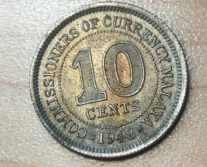 1948 Malaya 10 Cents - Picture 1 of 2