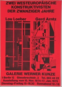 Gerd Arntz - Lou Loeber/Serigrafie/1975/Galerie Werner Kunze/Konstruktivisten/ R - Bild 1 von 3