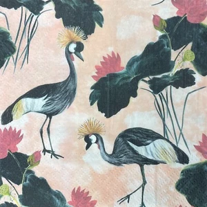 Dos servilletas de papel para almuerzo para decoupage artesanías - aves animales - Imagen 1 de 7