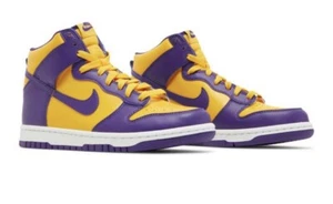 Nike Dunk High GS Lakers Court púrpura/amarillo DZ4454-500 joven talla 5,5/mujer 7 - Imagen 1 de 13