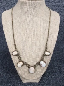 Schöne Vintage viktorianische geschnitzte Kamee messingfarbene Halskette - Bild 1 von 6