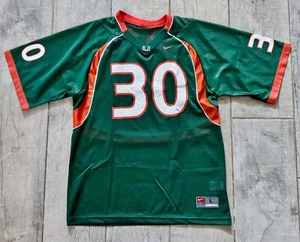 Vintage Nike Team Green University Of Miami Hurricanes #30 Football Jersey L - Picture 1 of 3