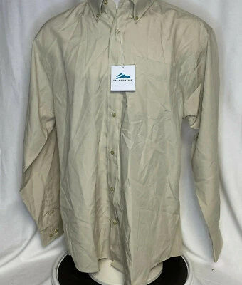 Tri-Mountain мужчин большой и высокий мини гончая узор воротник рубашка LT бежевый новый с Ярлыками - Изображение 1 из 4