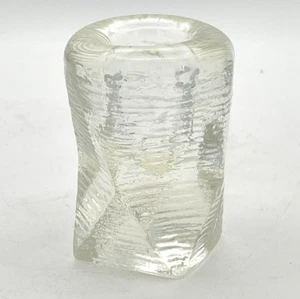 Vintage Rare Structural 3D Textured Glass Candlestick Holders MCM style 3" - Picture 1 of 6