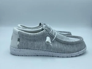 Scarpe sneakers uomo HEY DUDE Wally Sox stone white tessuto grigio chiaro - Photo 1/6