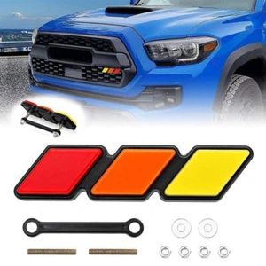 Tri-Color Grille Badge Emblem Car Accessories For Toyota Tacoma TRD Tundra RAV4 - Picture 1 of 10