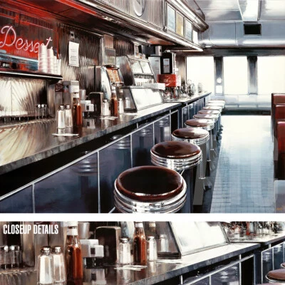 47W"x35H" RUTHIE'S AND MOE'S DINER by LUIGI ROCCA - NEW YORK - CHOICES of CANVAS - Image 1 of 4
