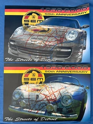 1958-2008 Southeast Michigan PORSCHE CLUB of AMERICA 2 Posters 50th Anniversary - Image 1 of 4