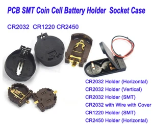 PCB SMT CR2032 CR1220 CR2450 Button Coin Cell Battery Holder 3V 6V Socket Case - Picture 1 of 14