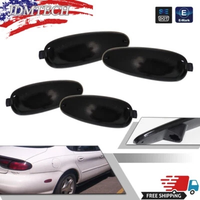 For 96-99 Ford Taurus Mercury Sable Smoked Front&Rear Side Marker Lights Covers - Image 1 of 4