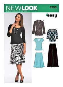 New Look Pattern 6735 Knit Separates Jacket Top Skirt Wide Leg Pants 10-22 Uncut - Picture 1 of 9
