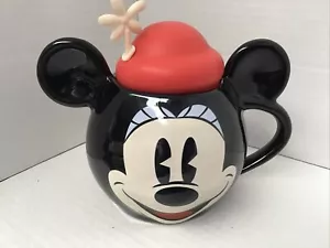 Disney Parks Minnie Maus Gesicht mit Blumenmütze Silikon Abdeckung Kaffee Tee Becher - Bild 1 von 7