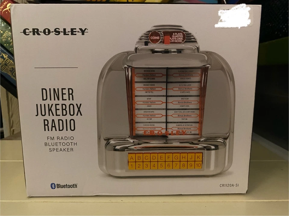 Radio de mesa Crosley Diner Jukebox Bluetooth cromada CR1120A-SI - plateada - Imagen 1 de 4
