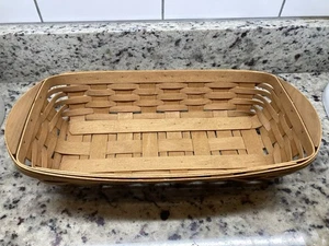 Cesta de pan Longaberger 2002 vintage con asas de cuña de madera - Imagen 1 de 6