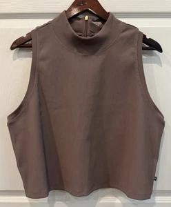 Athleta Alicia Keys Crop Ribbed Tank Top Womens Racerback Brown Size 3X - Picture 1 of 9