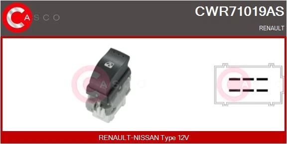 CWR71019AS CASCO Switch, window regulator for RENAULT - Image 1 of 1