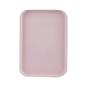 (Pink L (Approx. 38x27cm / 15.0x10.6in))Kitchen Serving Tray Wheat Straw - Picture 1 of 6