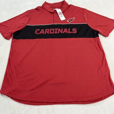 Arizona Cardinals NFL Team Apparel Polo Shirt Mens Size 2XL Red & Black NWT - Image 1 of 4