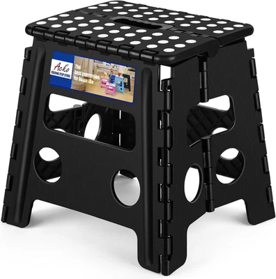 Folding Step Stool 13 Inch Heavy Duty Plastic Foldable Step Stool for Kids and A - Image 1 of 4
