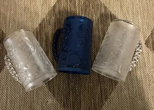 Lot Of 3: Ocean Seaside Beach Fish Pattern Clear Keep it Cold Mug, 16 oz - Picture 1 of 13