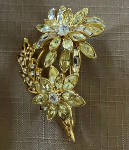 NOLAN MILLER GOLD KIST DAHLIA BROOCH/PIN (Q997) 3rd FLORAL FANTASY SERIES MIB - Picture 1 of 7