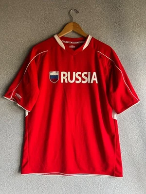 VTG Russia Soccer Team Jersey UMBRO Mens Large Red Zip Pocket - Image 1 of 4
